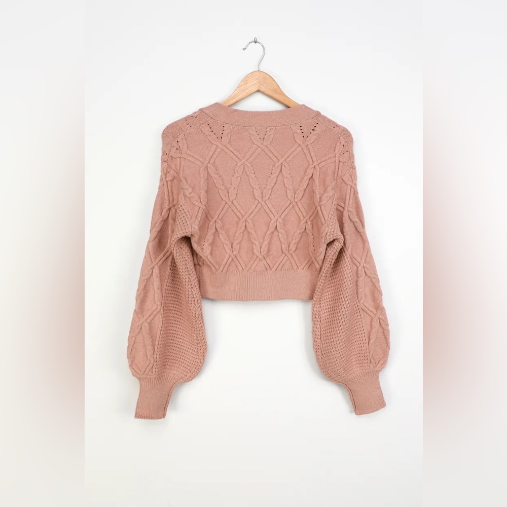 Lulu's Blush Pink Cable Knit Sweater and Skirt Two Piece Set - Picture 12 of 16